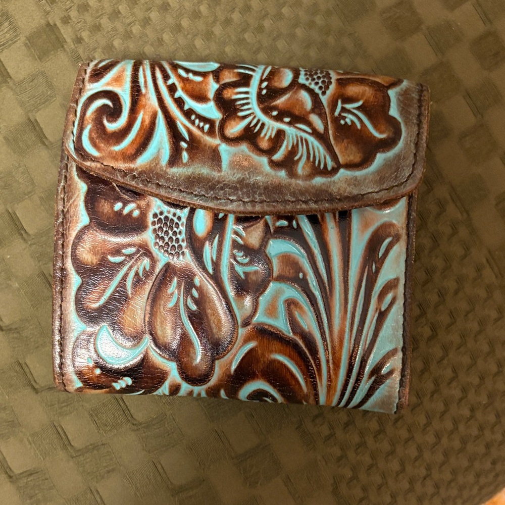 Patricia Nash Green Leather Wallet